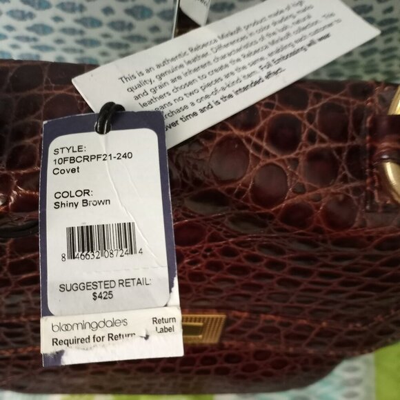 Rebecca Minkoff Leather Covert Convertible Satchel Shiny Brown Color NWT $425 - Picture 11 of 15